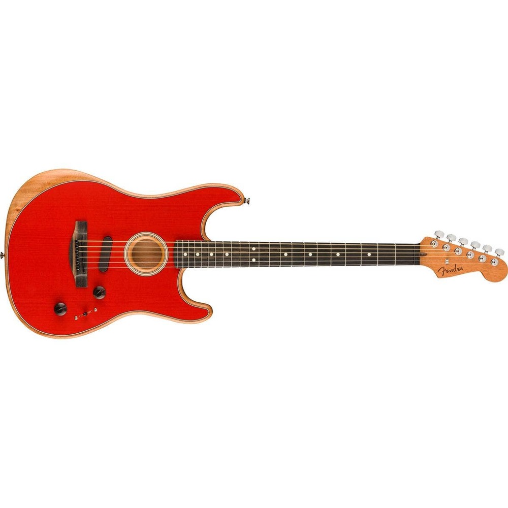 Fender American Acoustasonic Stratocaster Guitar dakota red **Made in USA** - Picture 3 of 15